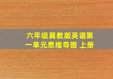 六年级冀教版英语第一单元思维导图 上册